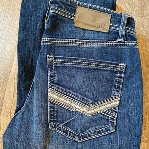 BKE 30L Fulton Men's Bootcut Jeans in Deep Blue